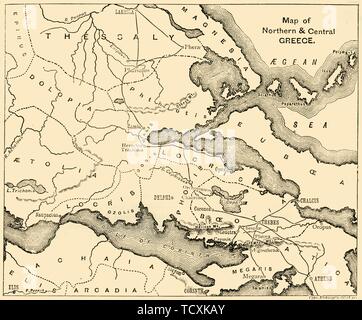 'Map du Nord et la Grèce centrale', 1890. Créateur : Inconnu. Banque D'Images