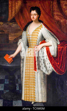 Ecole d'anglais, Portrait de la reine Anne (1665-1714), portrait peinture, 1800-1899 Banque D'Images