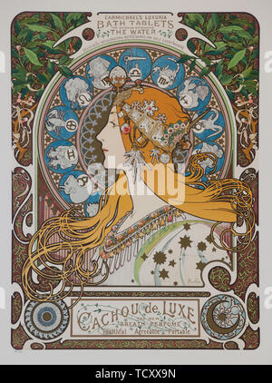 Zodiaque (Zodiac), 1896. Créateur : Alfons Mucha, Marie (1860-1939). Banque D'Images