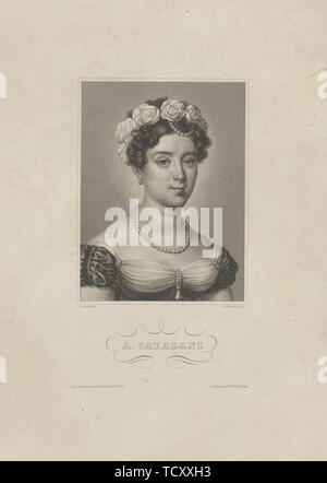 Portrait de la chanteuse italienne Angelika Catalani (1780-1849), ch. 1830-1840. Organisateur : Metzeroth, G. . Banque D'Images