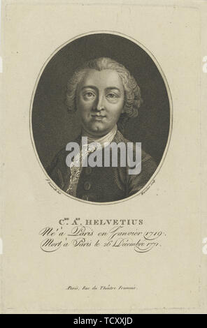 Portrait de Claude Adrien Helvétius (1715-1771), ch. 1800. Organisateur : Bonneville, François (actif 1787-1802). Banque D'Images