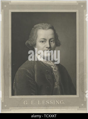 Portrait de Gotthold Ephraim Lessing (1729-1781), ch. 1840. Organisateur : Kraufse, Alfred (milieu actif de 19e cen.). Banque D'Images