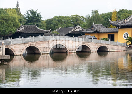 Pont de Confucius et le temple de Temple Quanfu à Suzhou Banque D'Images