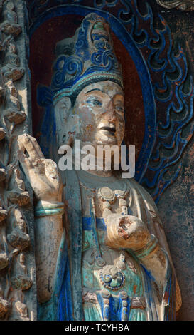 Sculpture de Bouddha dans un millier de falaises Jiajiang County, Changsha Banque D'Images