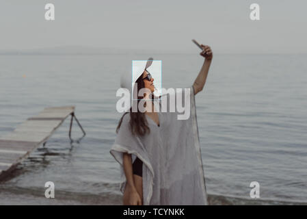 La reconnaissance faciale en photographie en utilisant l'intelligence artificielle Banque D'Images