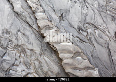 Vue de dessus d'une rivière, Svalbard, Norvège arctique Banque D'Images