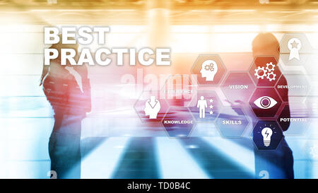 Meilleures pratiques en matière d'écran virtuel. Le commerce, la technologie, Internet et réseau concept Banque D'Images