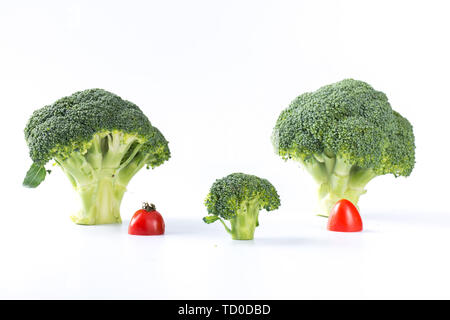 Chou-fleur, brocoli nom scientifique, également connu sous le nom de bleu de moutarde, le Brocoli, brocoli fleur. Banque D'Images