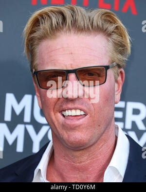 WESTWOOD, LOS ANGELES, CALIFORNIE, USA - 10 juin : Jake Busey arrive à la première de Los Angeles de Netflix "meurtre mystère" qui a eu lieu au Regency Village Theatre le 10 juin 2019 à Westwood, Los Angeles, Californie, États-Unis. (Photo par Xavier Collin/Image Press Office) Banque D'Images