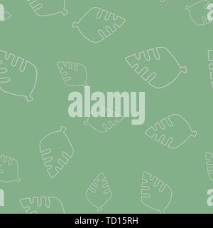 Profil de fluide contour des feuilles d'arbres anciens. Isolé sur fond vert. Vector illustration. Illustration de Vecteur