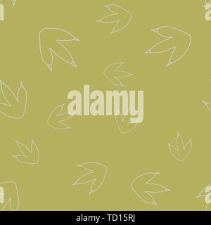 Profil de fluide contour des dinosaurus empreinte écologique. Isolé sur fond vert. Vector illustration. Illustration de Vecteur