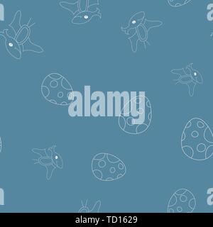 Profil de fluide contour des dinosaurus ptérodactyle et œufs tachetés. Isolé sur fond gris. Vector illustration. Illustration de Vecteur