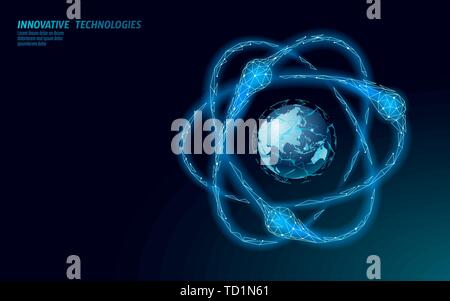 Soupir particules Atom sur carte du monde. Armes militaires nucléaires danger mondial. La défense de la sécurité d'alimentation atonique pays. Traité de la violence internationale bras nuke Illustration de Vecteur