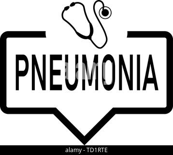 La pneumonie bulle avec stéthoscope. isolé sur un style moderne. Télévision tendance design de logo vector illustration Illustration de Vecteur