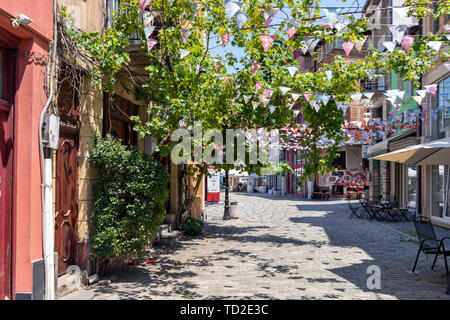 PLOVDIV, BULGARIE - 29 MAI 2019 : Pedestian rues au centre de ville de Plovdiv, Bulgarie Banque D'Images
