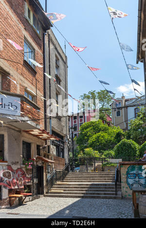 PLOVDIV, BULGARIE - 29 MAI 2019 : Pedestian rues au centre de ville de Plovdiv, Bulgarie Banque D'Images