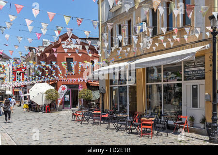 PLOVDIV, BULGARIE - 29 MAI 2019 : Pedestian rues au centre de ville de Plovdiv, Bulgarie Banque D'Images