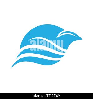 Abstract Blue Bird Flying Lignes Swoosh Logo Graphique Symbole vecteur modèle de conception Illustration de Vecteur