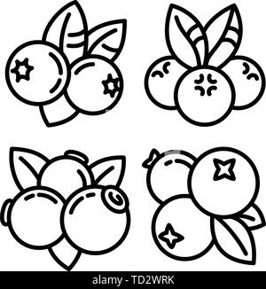 La myrtille icons set. Contours ensemble d'icônes vectorielles de myrtille pour la conception web isolé sur fond blanc Illustration de Vecteur