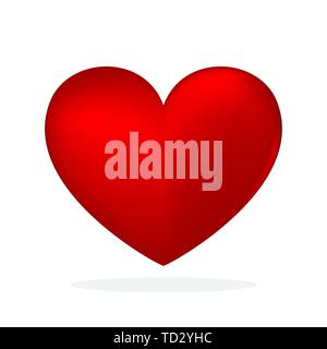 Icône de cœur - vecteur. Coeur 3D'icône. Symbole de l'amour isolé Illustration de Vecteur