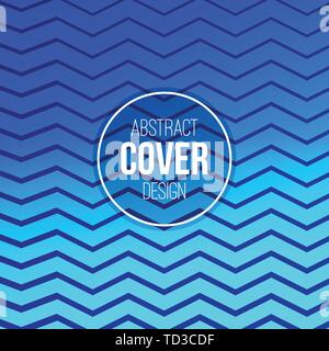 Abstract concept créatif modèle de mise en page. Couvrir la mode, carte, flyer, affiche, brochure design. Couvercle moderne résumé bleu vif à partir de lignes en zigzag. Illustration de Vecteur