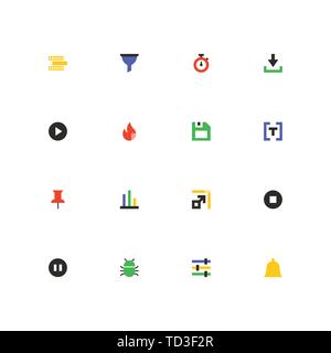Les entreprises et la protection - design de matériaux colorés icons set Illustration de Vecteur