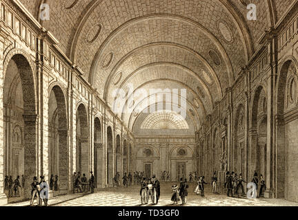 Salle des pas perdus du Palais de justice de Paris, gravé en acier antique print 1831 Banque D'Images