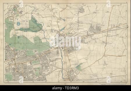 Les aboiements d'ILFORD WANSTEAD Forest Gate sept rois Chadwell Heath BACON 1900 map Banque D'Images