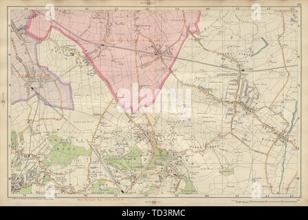 Eltham CHISLEHURST Mottingham Bromley Sidcup Foots Cray Catford BACON map 1900 Banque D'Images