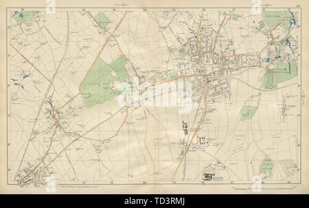 SUTTON Cheam Belmont Epsom Downs and Banstead Ewell Carshalton BACON 1900 Ancien site Banque D'Images