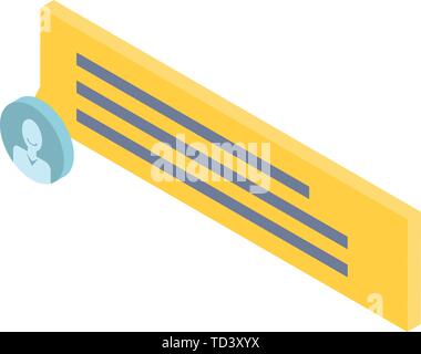 L'icône du gestionnaire de chat jaune, style isométrique Illustration de Vecteur
