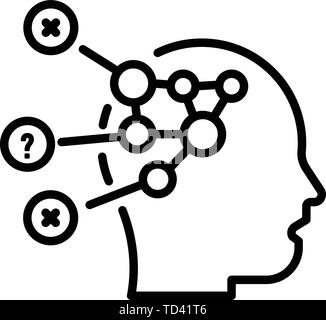 Schéma de la tête de la maladie, l'icône de style contour Illustration de Vecteur