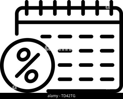 L'icône calendrier d'intérêt, style contour Illustration de Vecteur