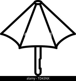 La moitié fermé parapluie style du contour, icône Illustration de Vecteur
