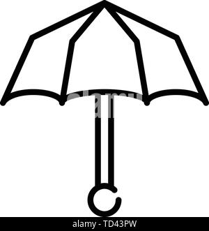 Parapluie femme style du contour, icône Illustration de Vecteur