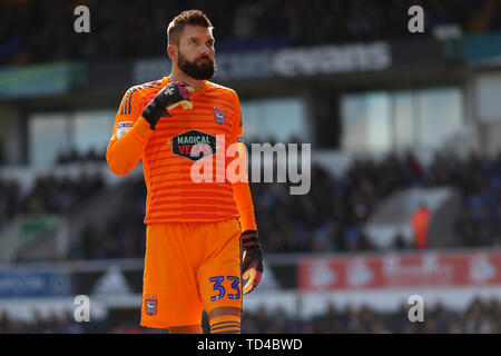 Bartosz Bialkowski d'Ipswich Town - Ipswich Town v Birmingham City, Sky Bet Championship, Portman Road, Ipswich - 13 avril 2019 Editorial N'utilisez que des restrictions s'appliquent - DataCo Banque D'Images