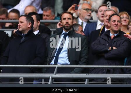 Gestionnaire de l'Angleterre, Gareth Southgate montres sur - Watford v Wolverhampton Wanderers, l'Unis FA Cup Semi finale, au stade de Wembley, Londres - 7 avril 2019 Editorial Utilisez uniquement Banque D'Images