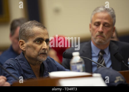 Washington, District de Columbia, Etats-Unis. 11 Juin, 2019. Luis Alvarez, qui est sur le point de commencer sa 69e ronde de la chimio le 12 juin, témoigne à l'audience sur les 9-11 fonds d'aide aux victimes avant de l'appareil judiciaire sous-comité sur la colline du Capitole à Washington, DC Le 11 juin 2019. Credit : Stefani Reynolds/CNP/ZUMA/Alamy Fil Live News Banque D'Images