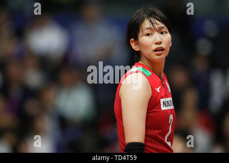 Plaza Sport Forêt Musashino, Tokyo, Japon. 11 Juin, 2019. Sarina Koga (JPN), le 11 juin 2019 - Volley-ball Volleyball FIVB : Ligue des Nations Unies 2019 Women's Tokyo entre le Japon 1-3 le Brésil à Forêt Musashino Sport Plaza, Tokyo, Japon. Credit : Naoki Morita/AFLO SPORT/Alamy Live News Banque D'Images