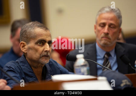 Luis Alvarez, qui est sur le point de commencer sa 69e ronde de la chimio le 12 juin, témoigne à l'audience sur les 9-11 fonds d'aide aux victimes avant de l'appareil judiciaire sous-comité sur la colline du Capitole à Washington, DC Le 11 juin 2019. Credit : Stefani Reynolds/CNP/MediaPunch Banque D'Images