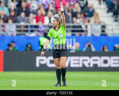 Reims, France. 11 Juin, 2019. France, Reims, Stade Auguste-Delaune, 11.06.2019, Football - Coupe du Monde féminine de la FIFA - USA - Thaïlande : vl Crédit : refereein Mariana De Almeida | utilisée dans le monde entier/dpa/Alamy Live News Banque D'Images