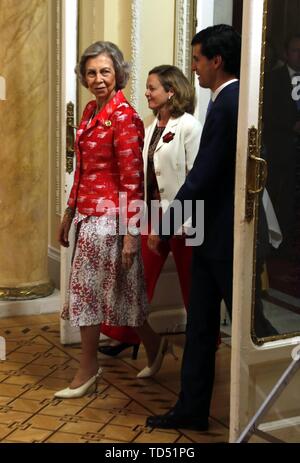 Madrid, Espagne. 12 Juin, 2019. La Reine Sofia lors de la cérémonie de remise des prix de la Fondation MAPFRE à Madrid, 2018 Mercredi, 12 juin, 2019 Credit : CORDON PRESS/Alamy Live News Banque D'Images