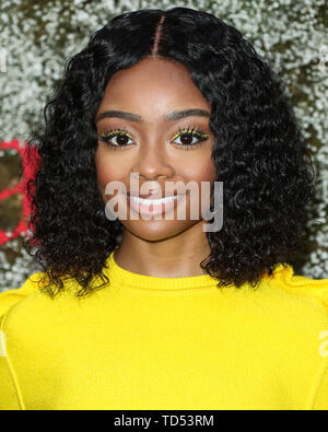 WEST HOLLYWOOD, LOS ANGELES, CALIFORNIE, USA - 11 juin : L'actrice Skai Jackson porter Max Mara arrive à la InStyle Max Mara Women in Film Fête au Château Marmont le 11 juin 2019 à West Hollywood, Los Angeles, Californie, USA. (Photo par Xavier Collin/Image Press Office) Banque D'Images