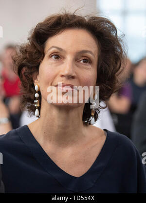 Francfort, Allemagne. 12 Juin, 2019. Audrey Azoulay, directeur général de l'Unesco, suit la commémoration d'Anne Frank dans la Paulskirche. Dpa : Crédit photo alliance/Alamy Live News Banque D'Images