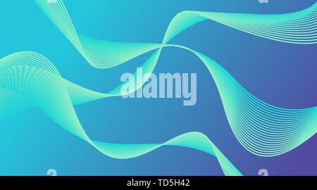 Vague de fond des lignes de gradient Modèle de mise en page adapté pour les bandeaux Web, Landing Page, Flyer, affiche, brochure, présentation Illustration de Vecteur