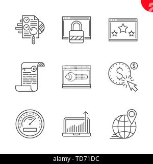 Seo et web opimization Illustration de Vecteur