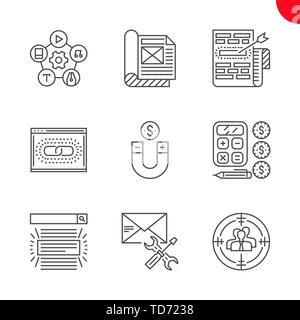 Seo et web opimization Illustration de Vecteur