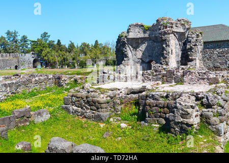 Ancienne forteresse byzantine médiévale Gonio Aphsaros près de Batumi, Géorgie Banque D'Images