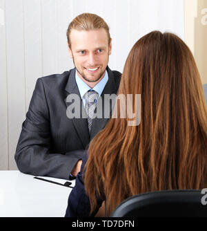 Les candidats à l'emploi avoir interview Banque D'Images