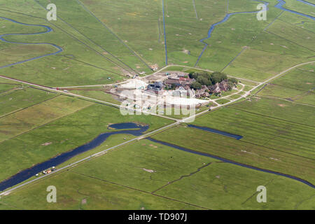 Hallig Hooge, Photo aérienne du Schleswig-Holstein mer des Wadden Parc National en Allemagne Banque D'Images